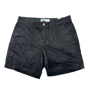Old Navy Shorts Womens Size 12 Black Everyday Mid-Rise Cotton Blend 7 in Inseam